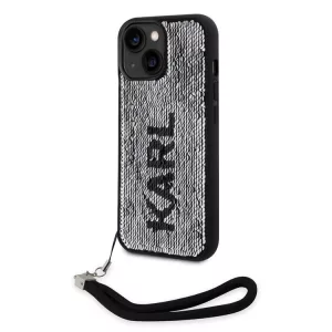 HUSĂ! - Husă din spate reversibilă KARL LAGERFELD KLHCP15SPSQRKS Apple iPhone 15 - negru/argintiu