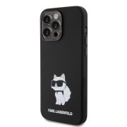   Husă din spate lichidă Apple iPhone 15 Pro KARL LAGERFELD KLHCP15LSNCHBCK - neagră