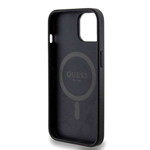 Husă din spate Apple iPhone 14 GUESS GUHMP14SG4GFRK MagSafe - neagră
