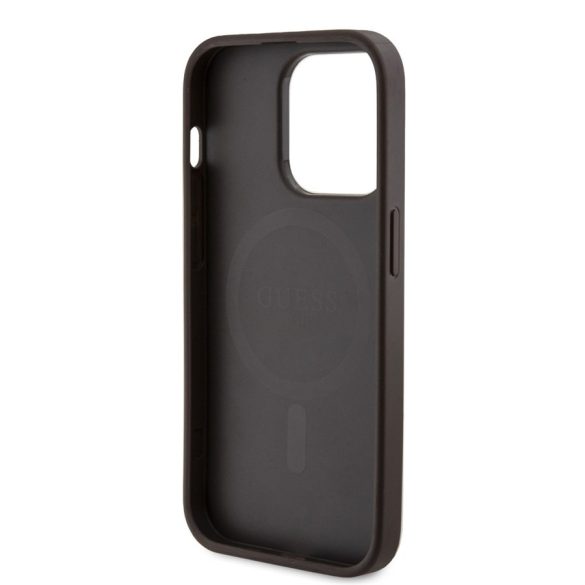 Husă din spate Apple iPhone 14 Pro Max GUESS GUHMP14XG4GFRW MagSafe - maro