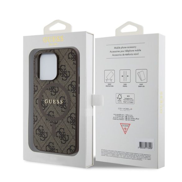 Husa din spate GUESS GUHMP15LG4GFRW MagSafe pentru Apple iPhone 15 Pro - maro