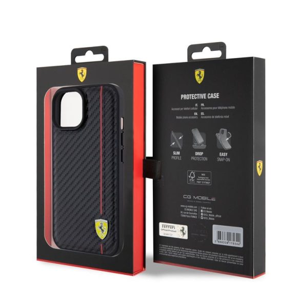Apple iPhone 15 Ferrari FEHCP15SN3DUR Capac spate - Negru