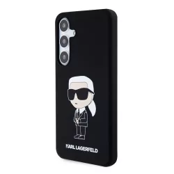   HUSĂ! - Husă din spate din silicon lichid KARL LAGERFELD KLHCS24MSNIKBCK pentru Samsung S24 Plus - neagră