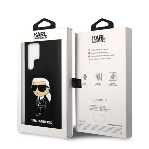 Husa din spate din silicon lichid KARL LAGERFELD KLHCS24LSNIKBCK Samsung S24 Ultra - negru