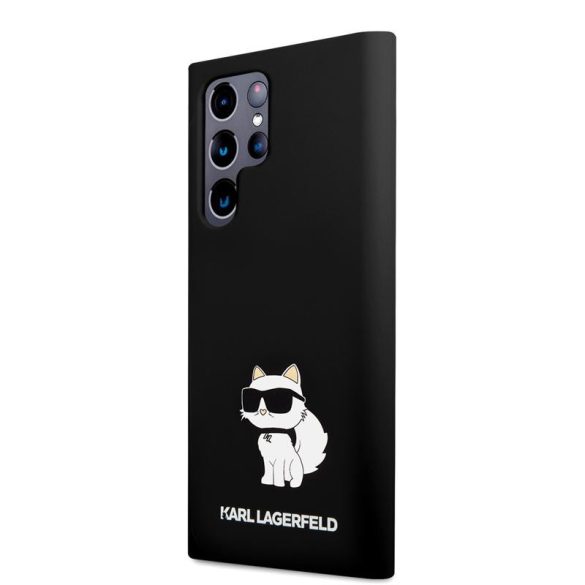 Husa din spate din silicon lichid KARL LAGERFELD KLHCS24LSNCHBCK Samsung S24 Ultra - negru