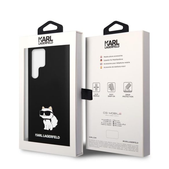 Husa din spate din silicon lichid KARL LAGERFELD KLHCS24LSNCHBCK Samsung S24 Ultra - negru