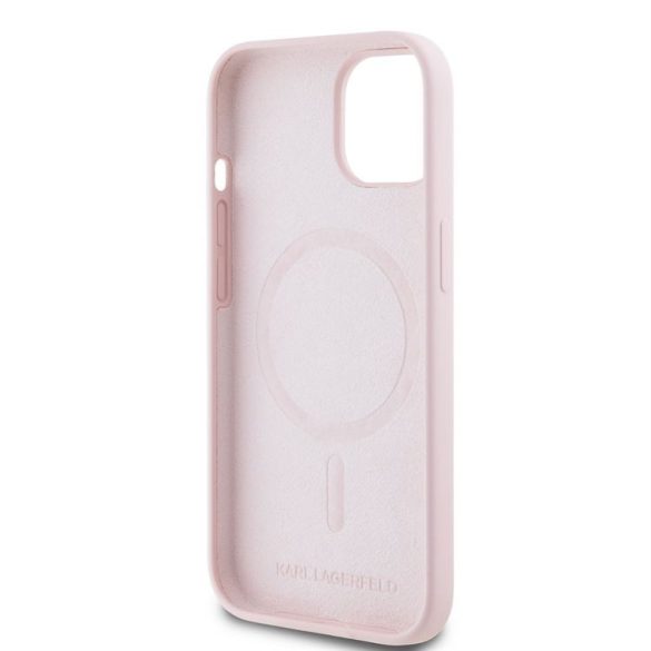Apple iPhone 15 KARL LAGERFELD KLHMP15SSCMKCRHP Liquid Silicon MagSafe Back Cover - Roz