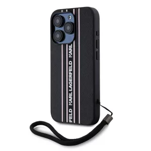 HUSĂ! - Apple iPhone 15 Pro KARL LAGERFELD KLHMP15LPAMSCNSP Copertă spate - negru/roz