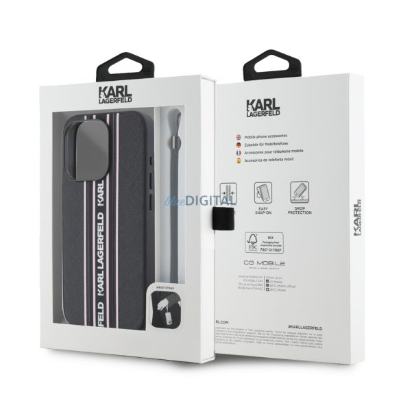 Apple iPhone 15 Pro KARL LAGERFELD KLHMP15LPAMSCNSP Copertă spate - negru/roz