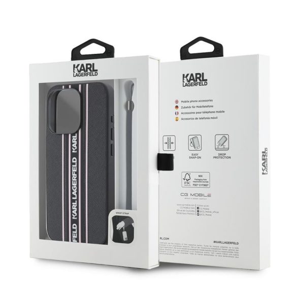 Apple iPhone 15 Pro Max KARL LAGERFELD KLHMP15XPAMSCNSP Copertă spate - negru/roz