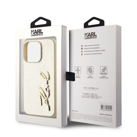 Apple iPhone 15 Pro Max KARL LAGERFELD KLHCP15XPFMFBKMD Capac spate - Aur