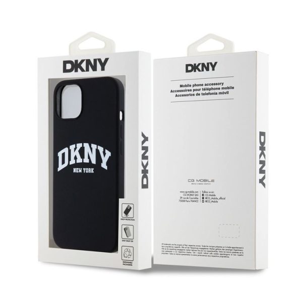 Husa din spate MagSafe din silicon lichid Apple iPhone 13 DKNY DKHMP13MSNYACH - negru