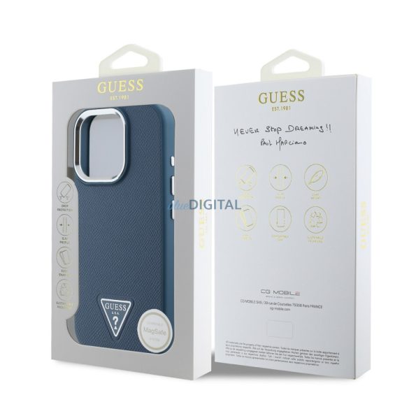 Apple iPhone 16 Pro Max GUESS GUHMP16XPGTSPSB MagSafe Back Cover - Albastru