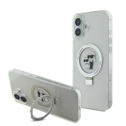   HUSĂ! - Apple iPhone 16 KARL LAGERFELD KLHMP16SHMRSKCH MagSafe Ringstand Back Cover - Transparent