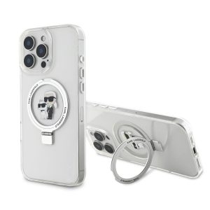 Apple iPhone 16 Pro Max KARL LAGERFELD KLHMP16XHMRSKCH MagSafe Ringstand Back Cover - Transparent