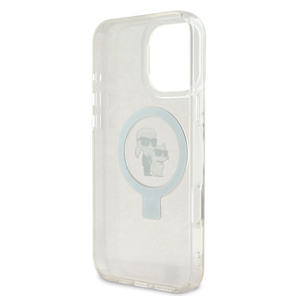 Apple iPhone 16 Pro Max KARL LAGERFELD KLHMP16XHMRSKCH MagSafe Ringstand Back Cover - Transparent