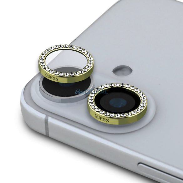 Apple iPhone 16/16 Plus Guess GUCL162SGGD Metal 3D Camera Film de protecție - Gold Pebble