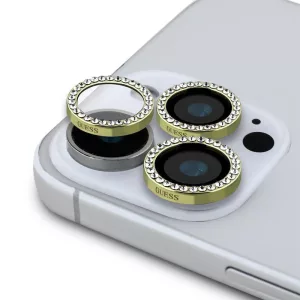Apple iPhone 16 Pro/16 Pro Max Guess GUCL163SGGD Metal 3D Camera Film de protecție - Gold Pebbled