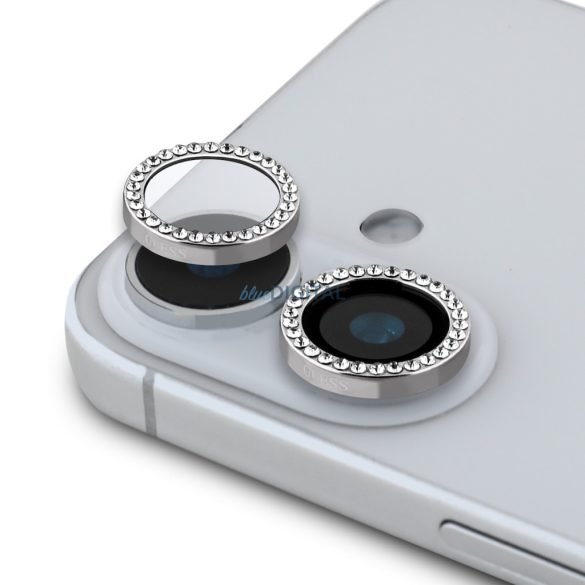 Apple iPhone 16/16 Plus Guess GUCL162SGGS Metal 3D Camera Film de protecție - Silver Pebble