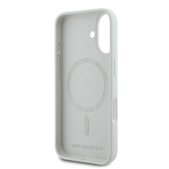 Apple iPhone 16 KARL LAGERFELD KLHMP16SSKCHTCE Liquid Silicon MagSafe Back Cover - Bej