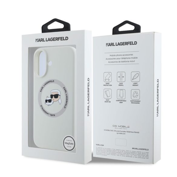 Apple iPhone 16 KARL LAGERFELD KLHMP16SSKCHTCE Liquid Silicon MagSafe Back Cover - Bej