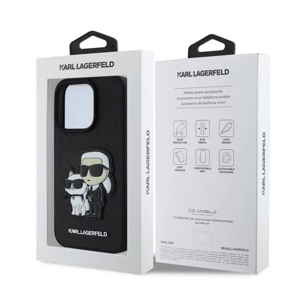 HUSĂ! - Apple iPhone 15 Pro KARL LAGERFELD KLHCP15LSANKCPK Capac spate - Negru