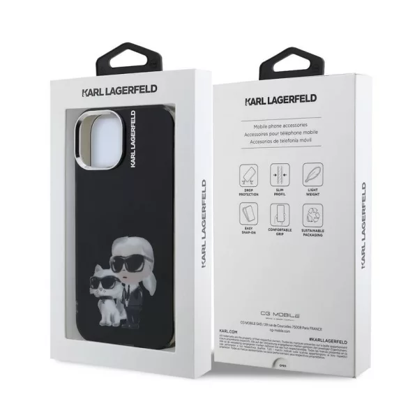 HUSĂ! - Apple iPhone 15 KARL LAGERFELD KLHMP15SHMKCAQK IML Back Cover - Negru