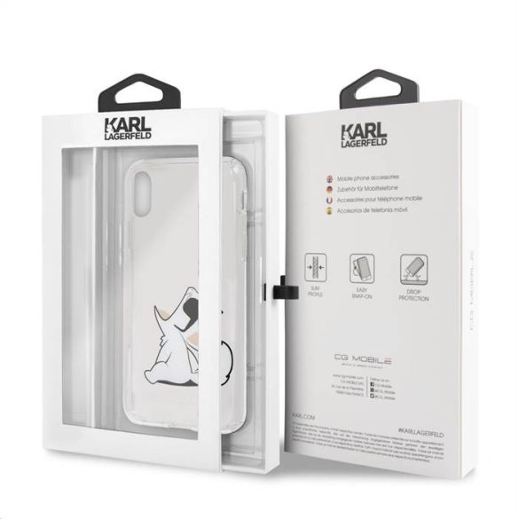 Husă din TPU pentru Apple iPhone X/XS KARL LAGERFELD KLHCPXCFNRC - transparentă