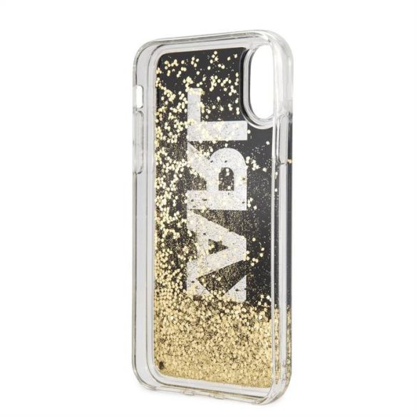 Husă din TPU cu sclipici lichide KARL LAGERFELD KLHCPXKAGBK Apple iPhone X/XS - neagră