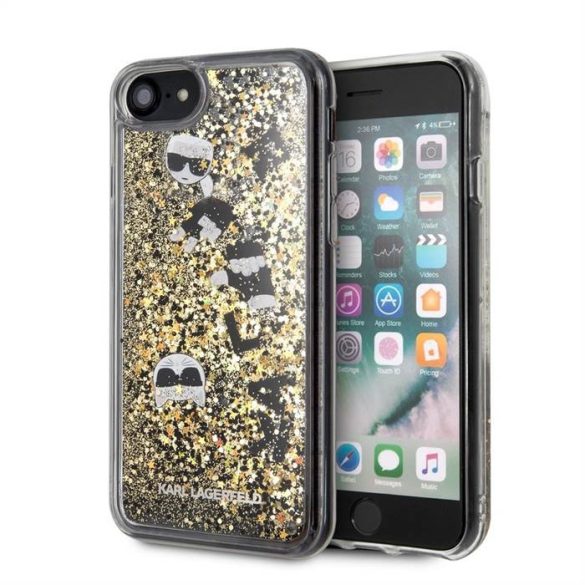 Apple iPhone 7/8/SE2 KARL LAGERFELD KLHCI8ROGO Liquid Glitter Husă - Aur
