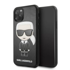 Husă din piele Apple iPhone 11 Pro KARL LAGERFELD KLHCN58IKPUBK - neagră