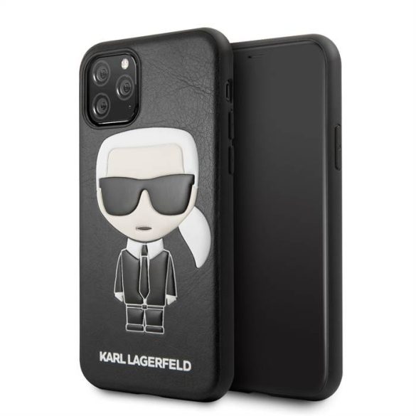 Husă din piele Apple iPhone 11 Pro KARL LAGERFELD KLHCN58IKPUBK - neagră