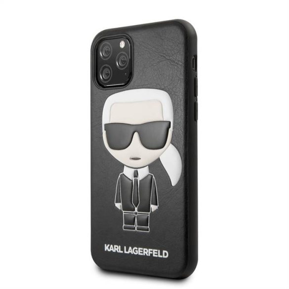 Husă din piele Apple iPhone 11 Pro KARL LAGERFELD KLHCN58IKPUBK - neagră