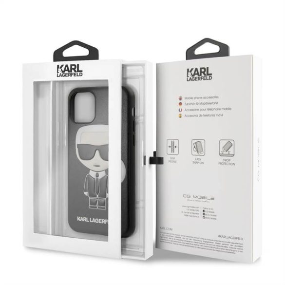 Husă din piele Apple iPhone 11 Pro KARL LAGERFELD KLHCN58IKPUBK - neagră
