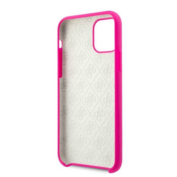 Apple iPhone 11 Pro GUESS GUHCN58LS4GF Husă spate din silicon lichid - roz