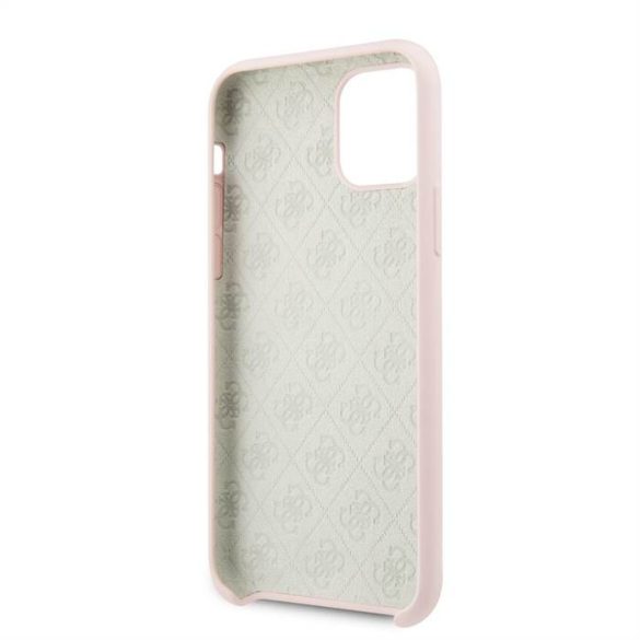Husă din spate din silicon lichid pentru Apple iPhone 11 Pro GUESS GUHCN58LS4GLP - roz pudrat