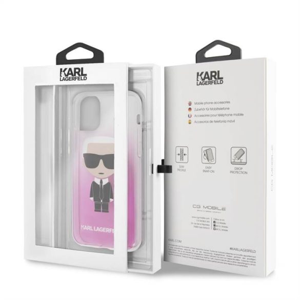 Husă din TPU pentru Apple iPhone 11 Pro KARL LAGERFELD KLHCN58TRDFKPI - roz