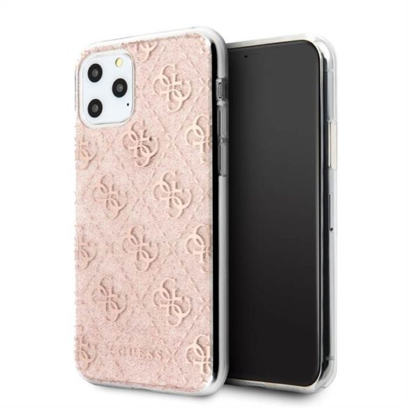 Apple iPhone 11 Pro GUESS GUHCN58PCU4GLPI Glitter TPU Husă - Powder roz