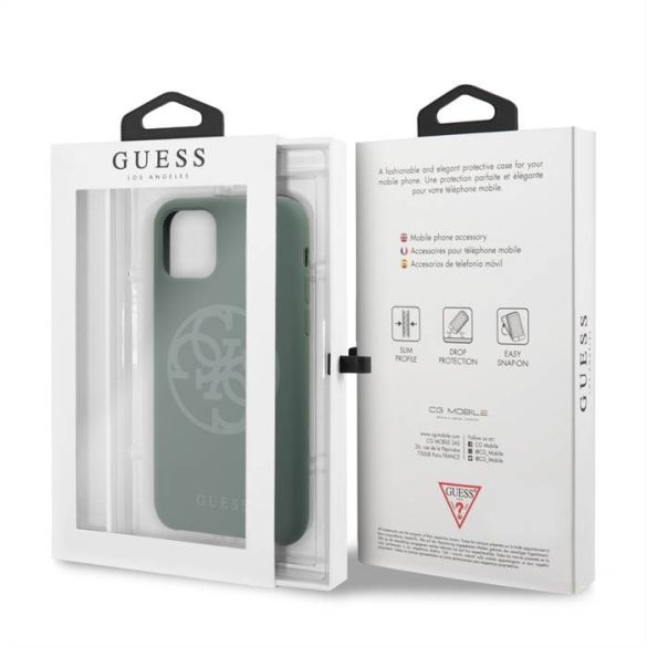 Husă din spate din silicon lichid pentru Apple iPhone 11 Pro GUESS GUHCN58LS4GKA - kaki