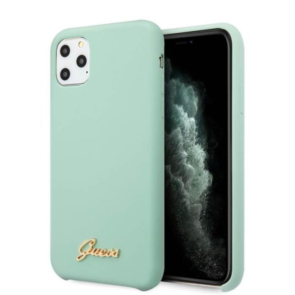 Apple iPhone 11 Pro GUESS GUHCN58LSLMGGR Husă spate din silicon lichid - Mint