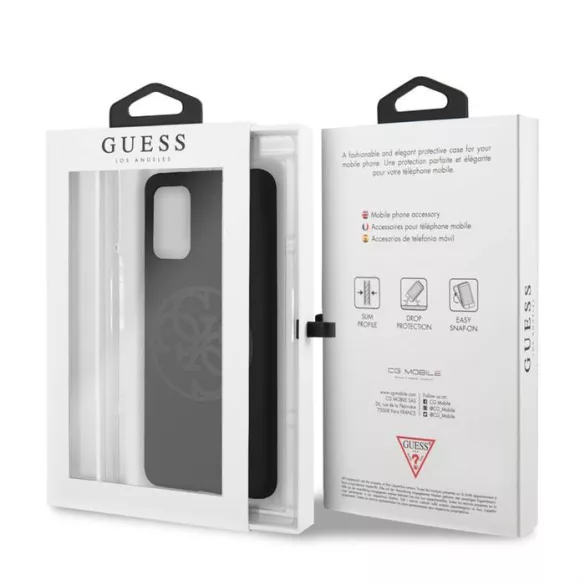 HUSĂ! - Husă spate din silicon lichid GUESS GUHCS67LS4GBK pentru Samsung S20 Plus - neagră