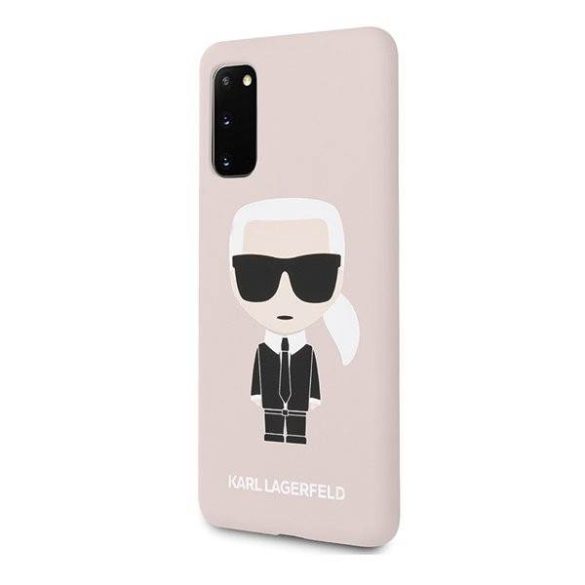 Husa din spate din silicon lichid KARL LAGERFELD KLHCS69SLFKPI Samsung S20 Ultra - roz