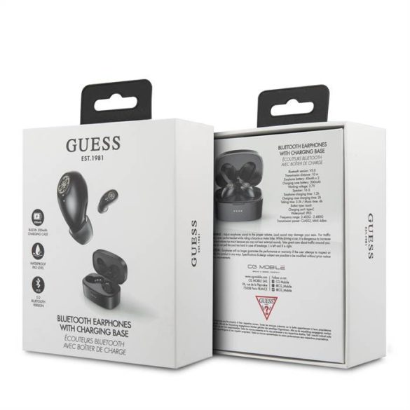 Căști GUESS GUTWSJL4GBK Bluetooth 5.0 - Negru
