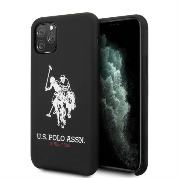 Husă din spate din silicon lichid pentru Apple iPhone 11 Pro Max U.S.Polo USHCN65SLHRBK - neagră