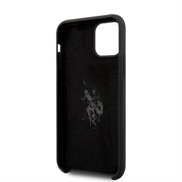 Husă din spate din silicon lichid pentru Apple iPhone 11 Pro Max U.S.Polo USHCN65SLHRBK - neagră