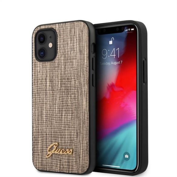 Husa din spate Apple iPhone 12 Mini GUESS GUHCP12SPCUMLLIGO - Aur
