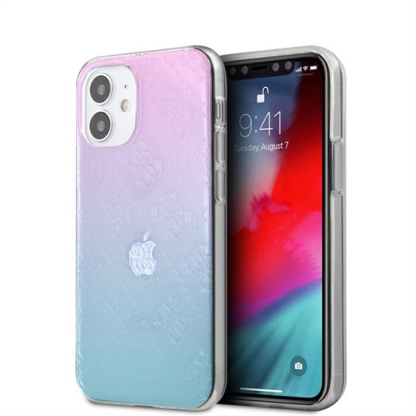 Husa din spate Apple iPhone 12 Mini GUESS GUHCP12S3D4GGBP - roz / albastru deschis