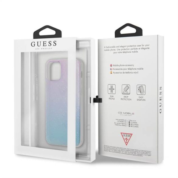 Husa din spate Apple iPhone 12 Mini GUESS GUHCP12S3D4GGBP - roz / albastru deschis