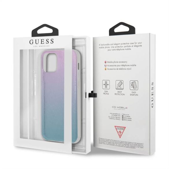 Husa din spate Apple iPhone 12 Pro Max GUESS GUHCP12L3D4GGBP - roz/albastru deschis