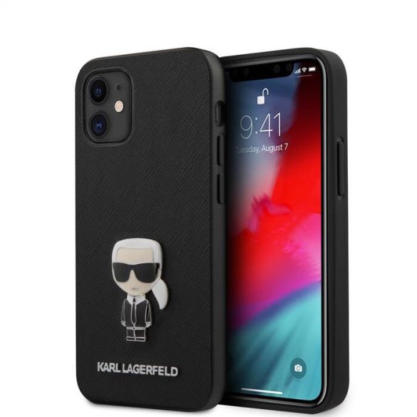 Husa din spate Apple iPhone 12 Mini KARL LAGERFELD KLHCP12SIKMSBK - negru